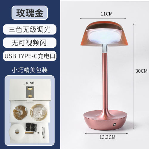 轻奢高级感卧室床头台灯韩式灯罩露营台灯酒吧清吧网红店装饰台灯