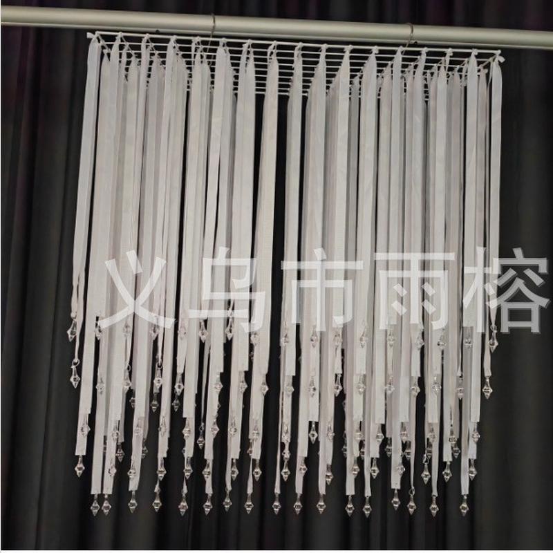 雨榕雪纱螺纹缎带亚克力吊坠珠帘装饰帘挂帘悬挂吊婚庆婚礼道具带