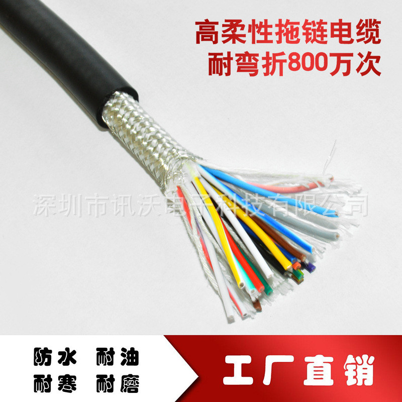 热销高柔性拖链线动力线缆6g拖链1.0平方trvv芯线缆耐弯折800万次