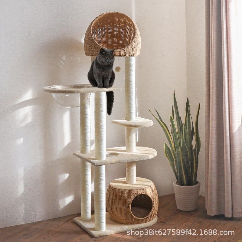 布偶大型肥猫爬架猫窝猫树一体高层易打理日式剑麻藤编四季太空舱