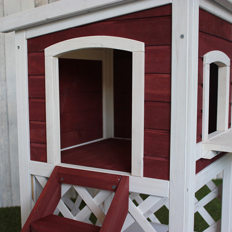 室内户外实木双层猫窝猫屋宠物房子防晒雨水木质猫咪笼小型包邮