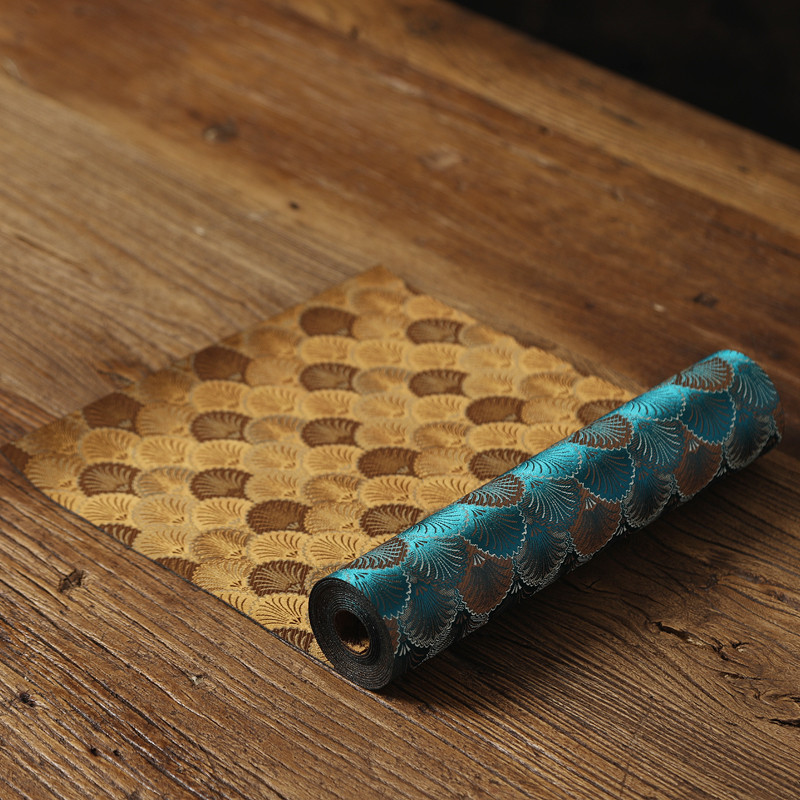 95n中式禅意复古双面茶席防水棉麻桌布桌旗茶桌垫布隔热茶艺锦缎