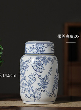 青花瓷花瓶高级感花瓶摆件玄关客厅陶瓷装饰景德镇陶瓷花瓶摆件