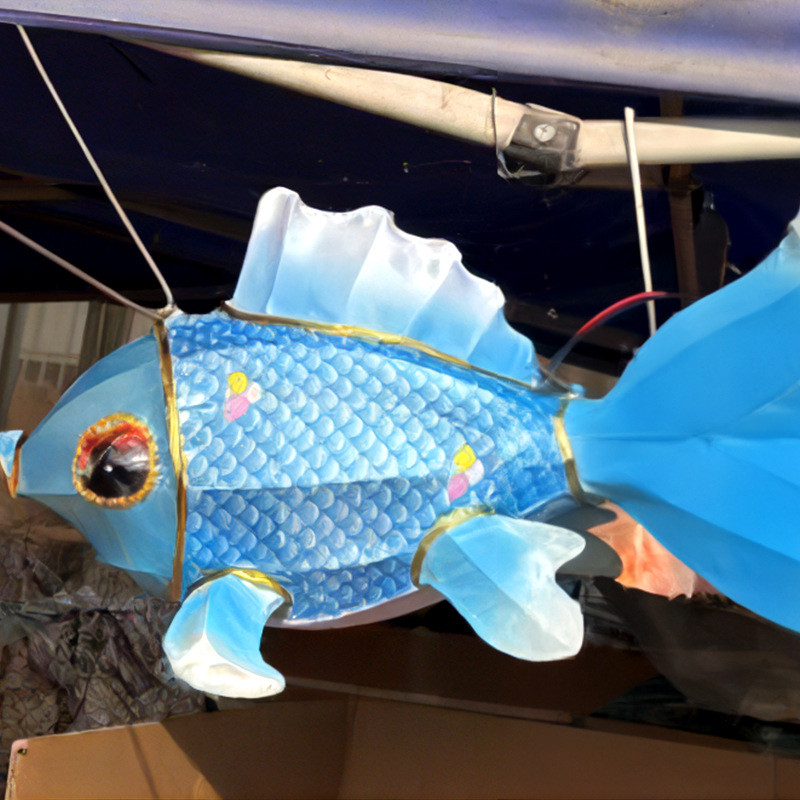 鲤鱼金鱼花灯锦鲤造型景区手工制造发光飞鱼灯组制作彩灯亮化装饰