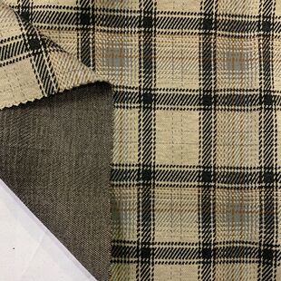 新款tr棉粗纺格子混纺高档毛呢提花面料色织服装原料色织现货