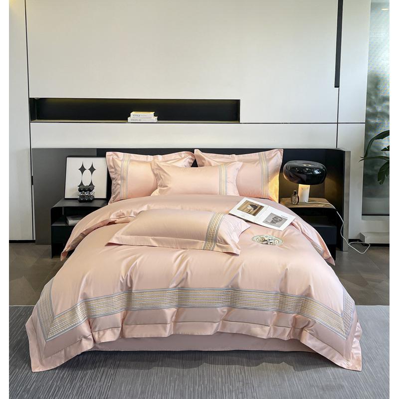 高档七长绒棉酒店风刺绣四件套全棉星级床单四件套双人床笠四件套