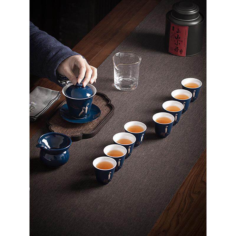 vjw5批发陶瓷小号盖色釉锡茶叶罐茶缸随身旅行便携密封储物罐家用