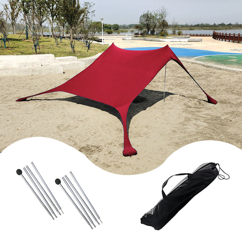 厂家户外防莱卡天幕露营帐篷遮阳天幕沙滩嗮乘凉棚钓鱼帐篷