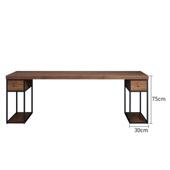 美式 复古实木办公桌家用学生铁艺电脑桌卧室带抽屉双人学习书桌