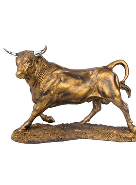 铸铜华尔街牛雕塑摆件室外铜牛雕塑牛奋斗牛开荒门口金融街摆件