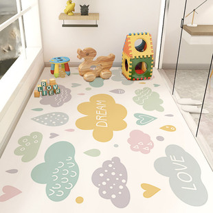 卡通儿童阳台满铺地垫防水防滑可擦洗pvc室内玩耍坐垫子摇椅地毯