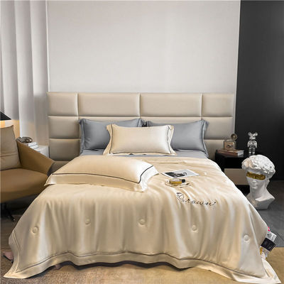 轻奢被单赛尔天丝夏凉被冰丝空调被可机洗夏莱双人纯色夏季薄被子