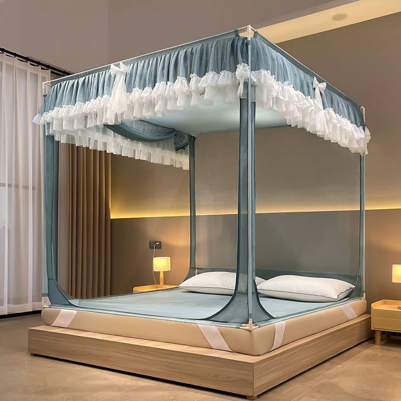 x1aw新款母婴级蒙古包卧室家用三开门全包底儿童防摔拉链蚊帐加密