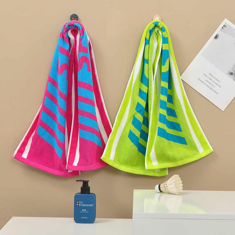 Cotton sports towel yarn-dyed jacquard gym sweat towel beach
