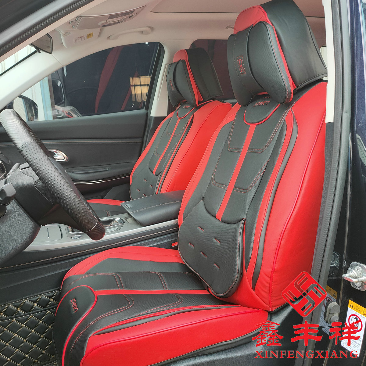 热销运动全皮汽车坐垫大腰靠八块皮全腹肌坐垫9d四季垫五座通用座
