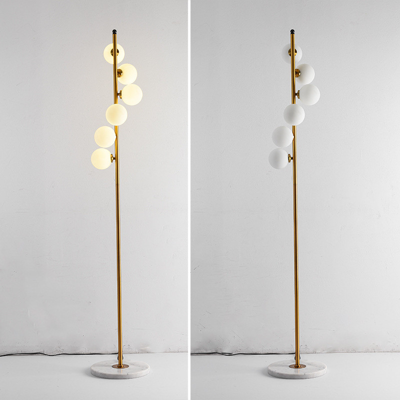 落地灯北欧客厅轻奢沙发灯玻璃样板房创意个性卧室圆球立式落地灯