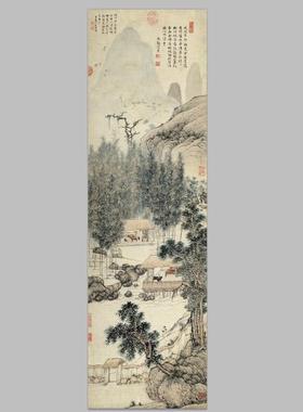 明 沈贞 竹炉山房 纸本 国画名家字画心芯装饰高清微喷打印复制