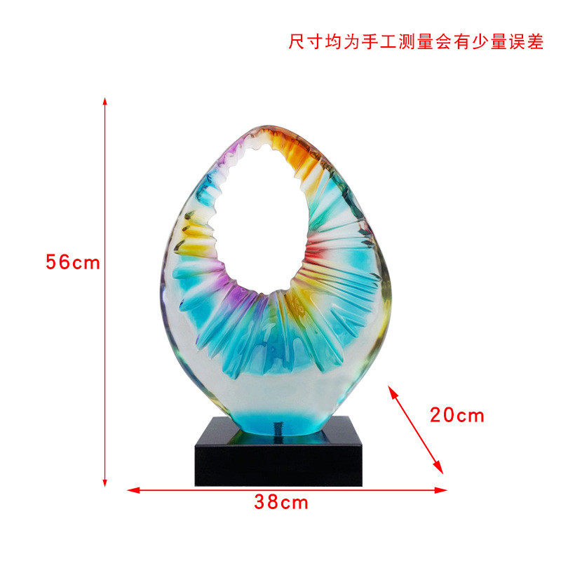 创意透明树脂仿琉璃工艺品摆件家居装饰酒店会所现代简约树脂摆件