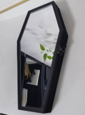 热销跨境哥特式棺材置物架catinthecrystalwoodensh