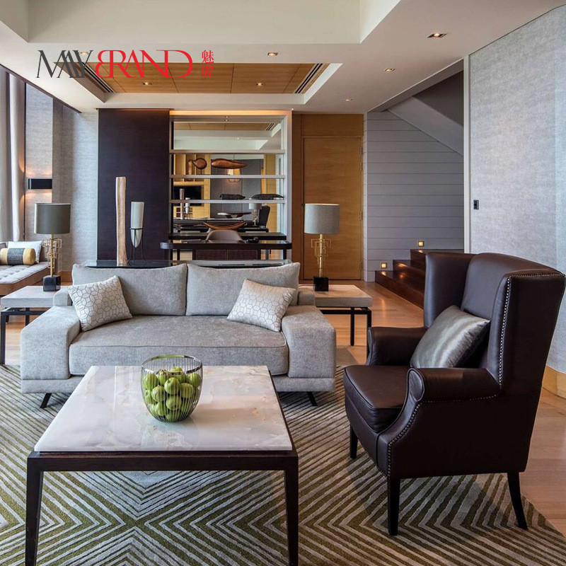 酒店客房商务厂家公寓家具宾馆会所快捷客房标间全套沙发桌椅