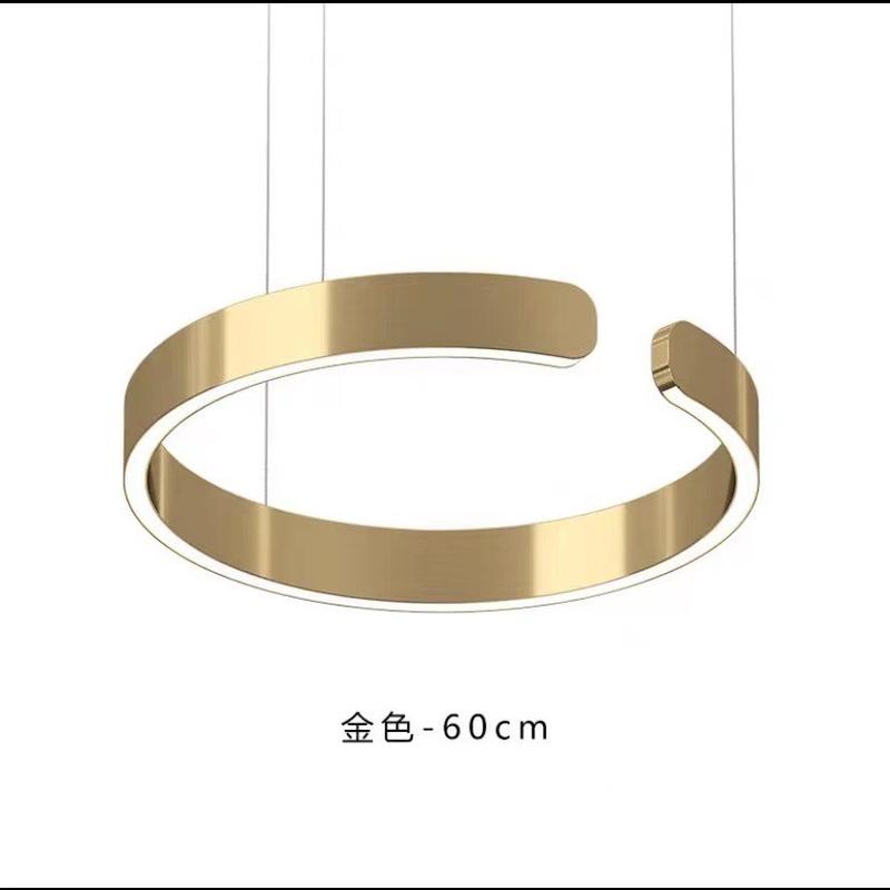 北欧简约客厅吊灯形式创意轻奢酒店展厅圆环指环c意餐厅吧台吊灯