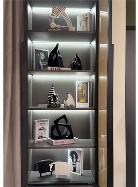 客厅电视柜酒柜摆件组合现代简约玄关展示柜搭配套装样板房间装饰