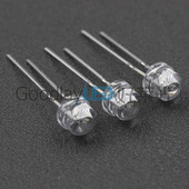 5mm草帽七彩快闪短脚透明f5变色rgb自闪灯led三色珠发光二极管