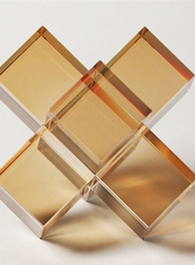 现代轻奢磨砂水晶十字书镇摆件立体简约创意几何家居书房软装饰品