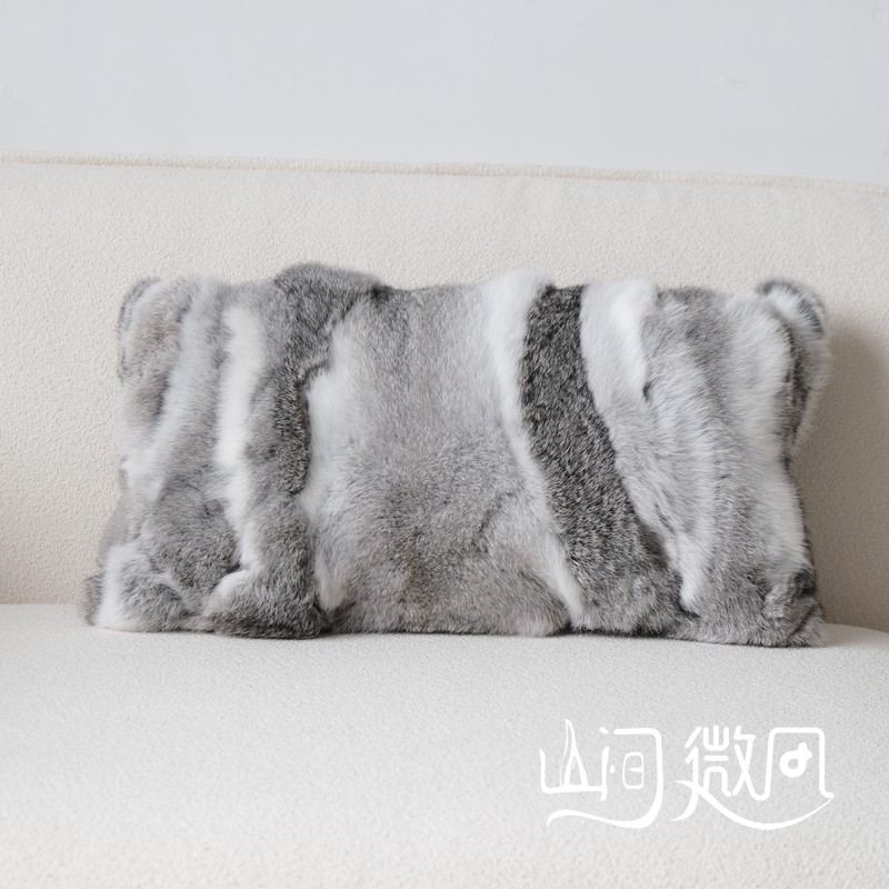 KI9S意式极简现代简约客厅沙发靠垫样板间编织抱枕灰色黑白轻