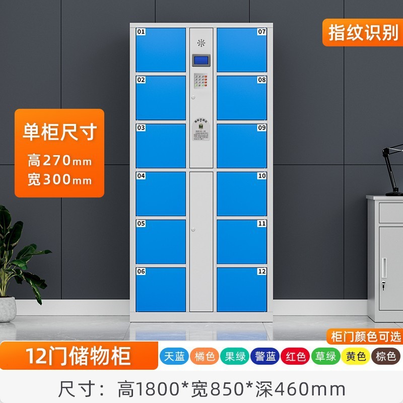 智能电子存包柜商场学校寄存柜员工刷卡条码指纹人脸识别储物柜