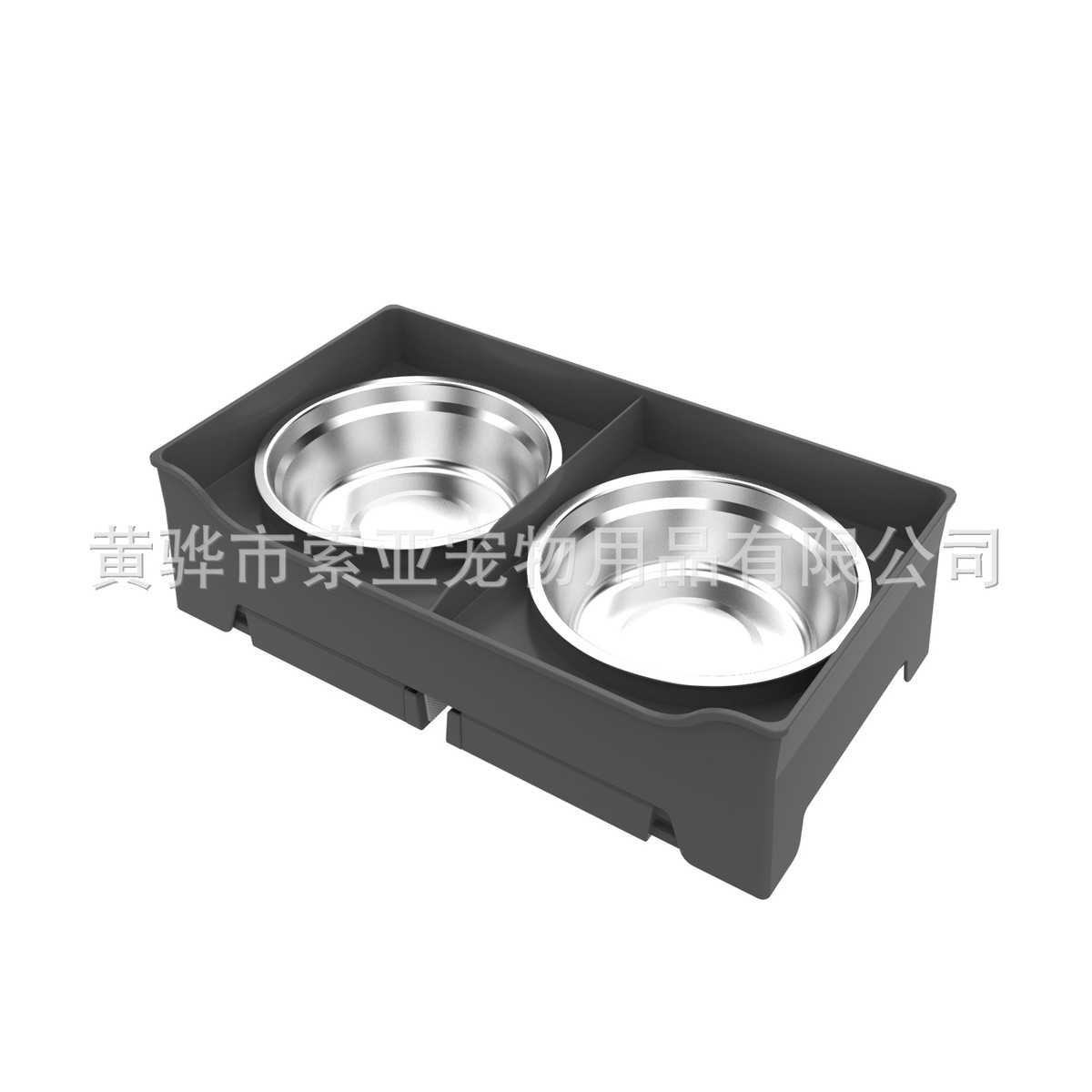 高边防溅升降宠物水碗慢食碗不锈钢食猫狗可调节高度盆碗架