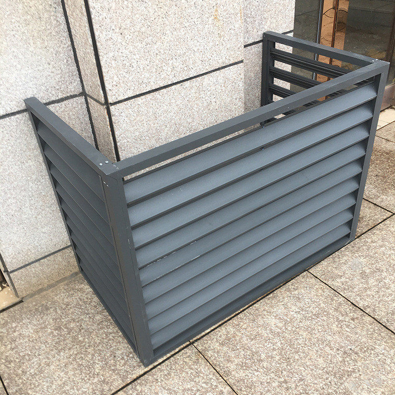 工厂空调外机罩铝合金直供百叶格栅保护罩可定做铝单板空调外机罩