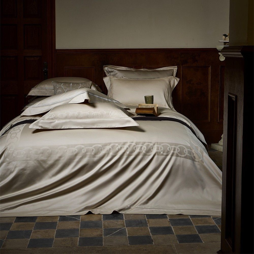 顶奢120支双股埃及暗长绒棉四件套纹提花宽边被套床单1.8m床上品