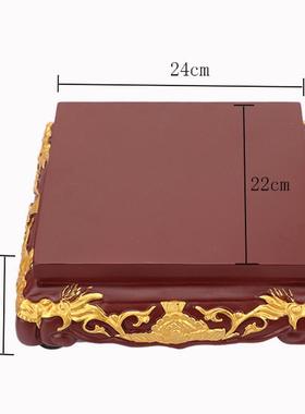 5zw座叠座底坐供四方加高底托仿木纹土地关公财神像专用四方加高