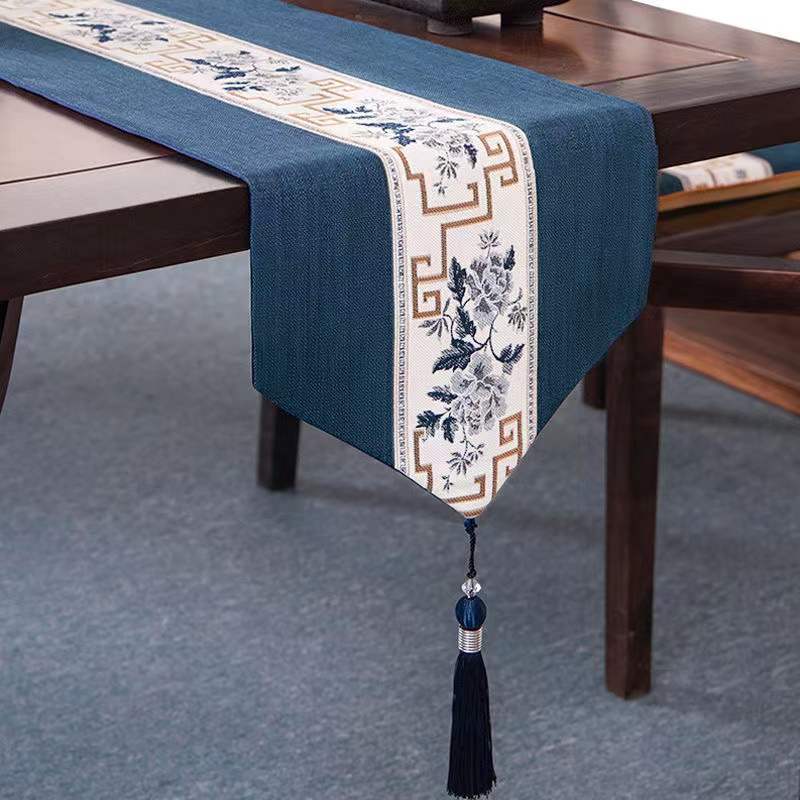 桌旗中式禅意新中式茶台布艺长条茶席餐桌茶桌茶几桌布茶布批发
