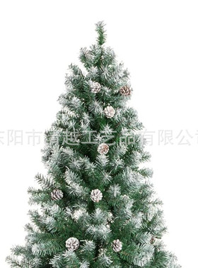 白180cm225cm喷热销平头绿色pvc自动铰链圣诞树加喷白圆松果