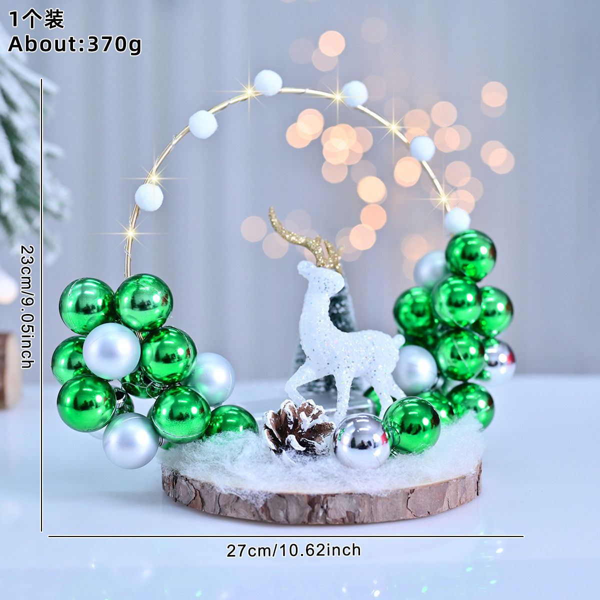 新品圣诞梦幻圣诞老人门挂花环电镀球场景布置圣诞树装饰品