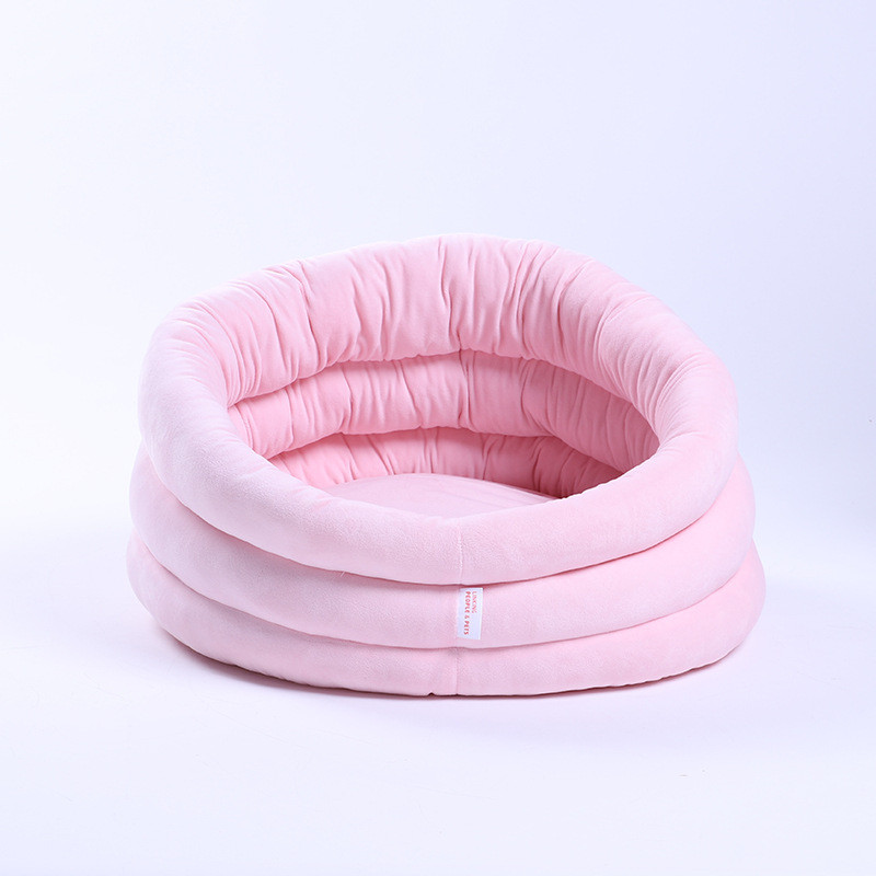 宠物窝半封闭工厂新品三层折叠猫窝水晶绒布垫狗窝床四季通用