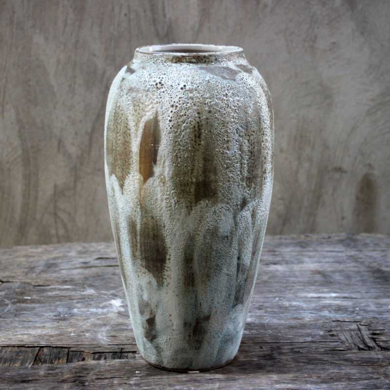 简约现代中式客厅复古陶瓷土陶罐粗陶花瓶花盆景德镇手工创意花插