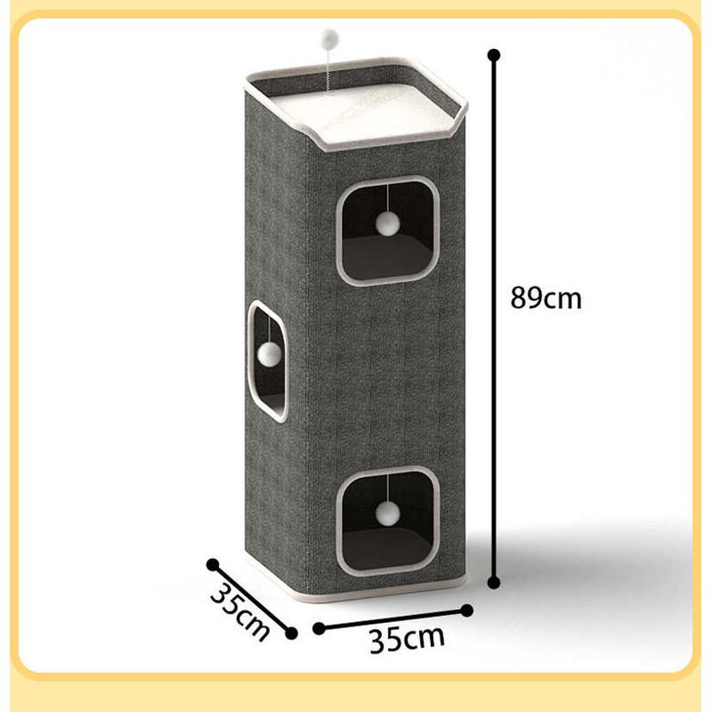 冬季猫窝四季通用保暖半封闭式猫咪保暖猫爬架猫抓板一体猫屋窝
