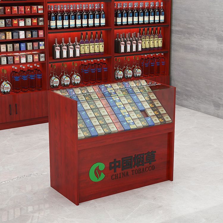 c窓1玻璃烟柜烟酒吧台酒展柜超市便利店烟柜一体收银展示柜便利店