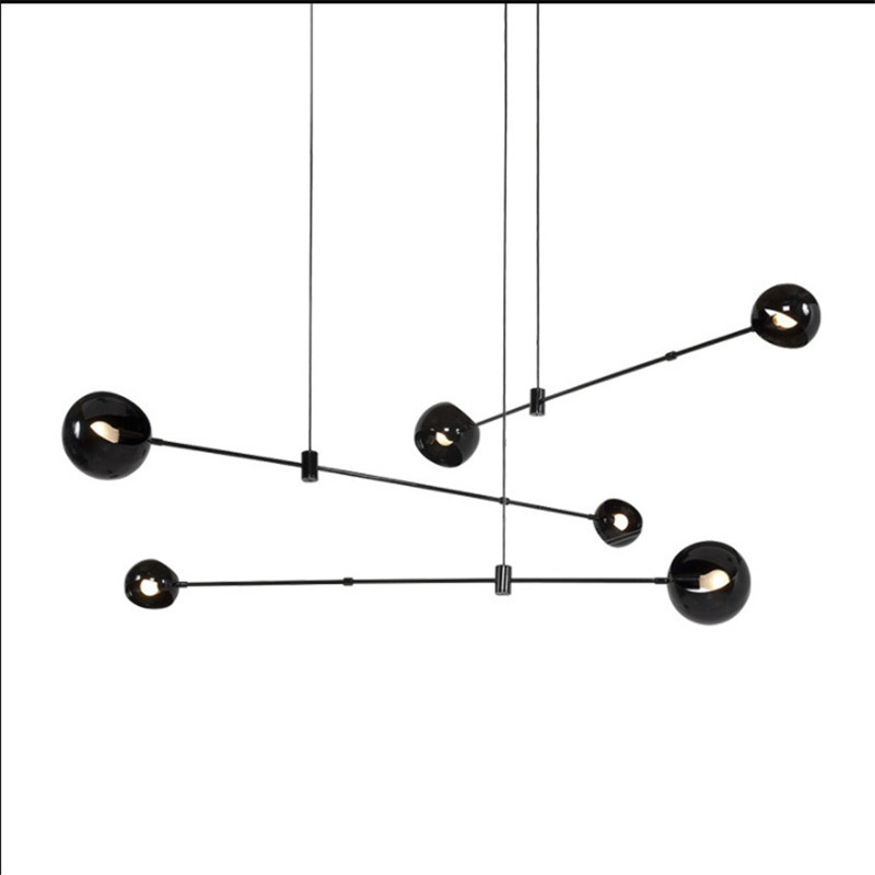 北欧简约几何卧室餐厅奶茶店服装店铁艺后现代创意样板房客厅吊灯