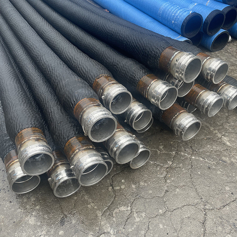 源头工厂水泵配套用橡胶水管设备寸输水10排水12寸黑色法兰胶管