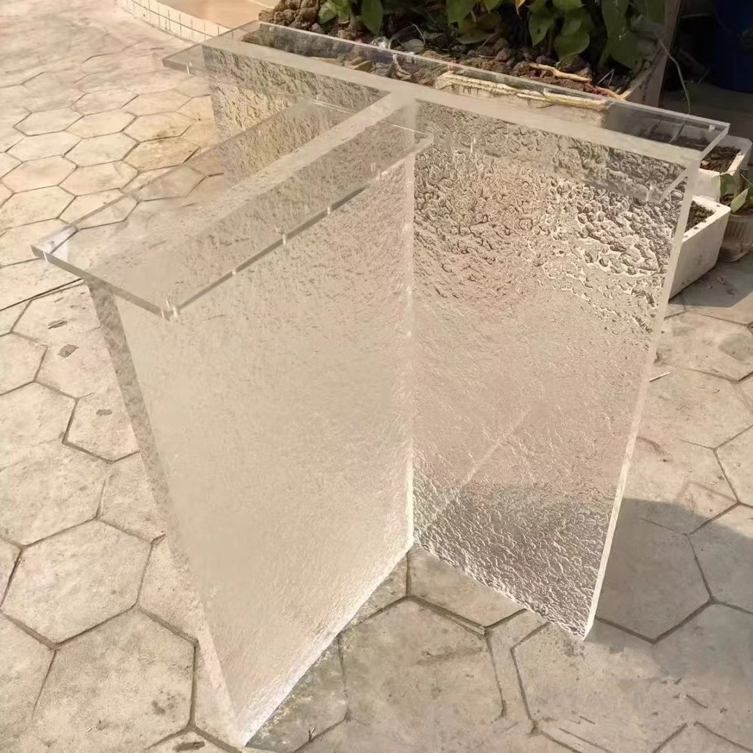 透明亚克力板桌腿悬浮桌脚茶几支架餐桌底座t型支撑腿桌子腿加工