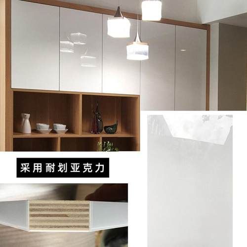热销伟询家具厂整体厨房厨柜现代进口白色亚克力橱柜门板森赛诺批