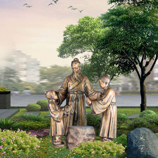 26x8玻璃钢孔融让梨人物雕塑定做户外校园铸铜雕大型家风公园雕