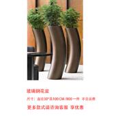 商场玻璃钢大花盆酒店高款 花瓶组合花器北欧现代户外装 饰花缸创意