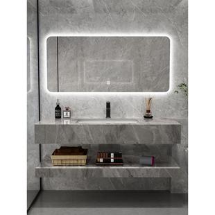 热销inc0岩亮面浴室柜组合板陶瓷一体盆卫生间洗漱台洗手池洗脸池