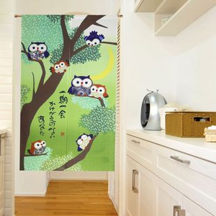 半帘泡澡猫家用厨房可爱隔断卫生间卧室免打孔 门帘布艺日式