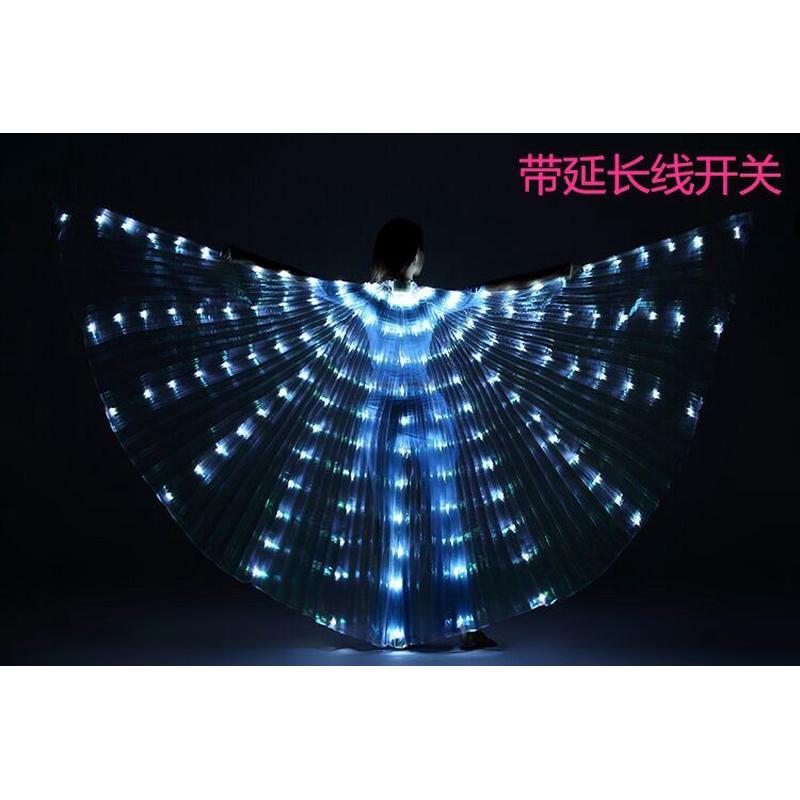 led发光翅舞翅膀荧光蝴蝶跳舞发光道具肚皮舞开叉白翅膀披风